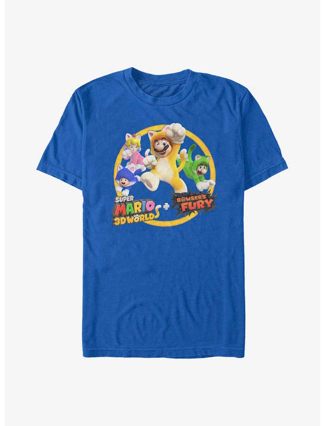 Nintendo Super Mario Bros 3D World T-Shirt, ROYAL, hi-res