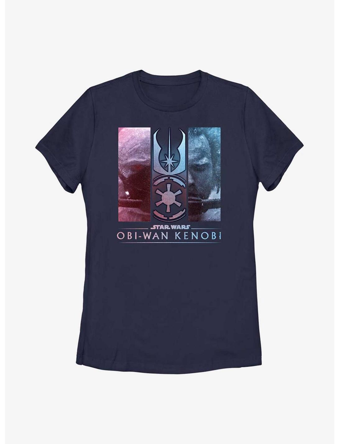 Star Wars Obi-Wan Kenobi Vader & Kenobi Split Womens T-Shirt, NAVY, hi-res