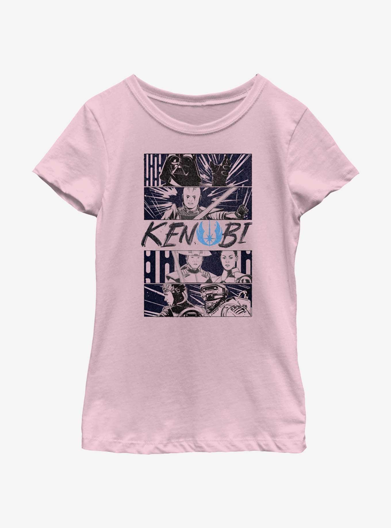 Star Wars Obi-Wan Kenobi Inquisitor Battle Panels Youth Girls T-Shirt, , hi-res