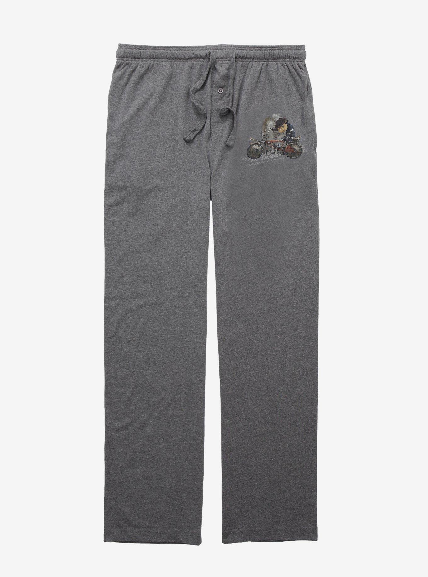 Coraline Wybie Bike Pajama Pants GREY Hot Topic