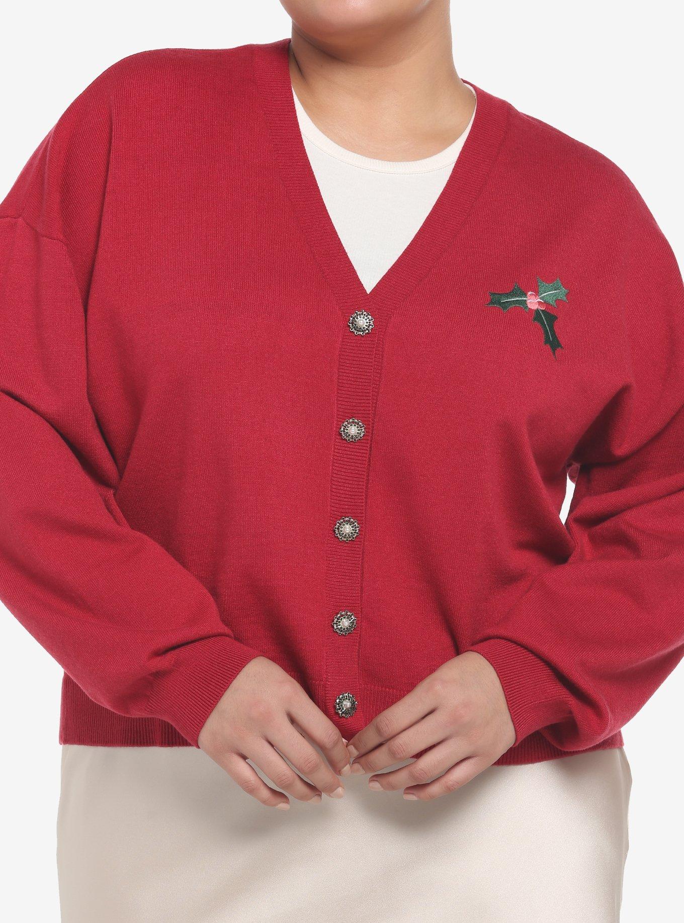 Her Universe Holiday Retro Mistletoe Skimmer Cardigan Plus Size, , hi-res