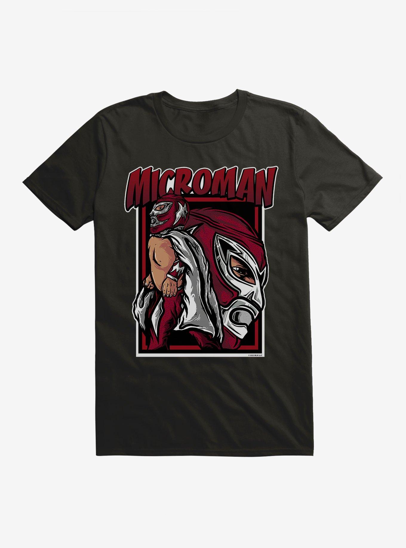 Major League Wrestling Microman Comic T-Shirt, BLACK, hi-res