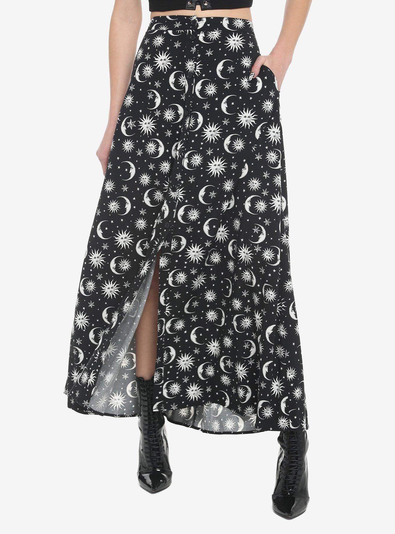 Celestial Button-Front Maxi Skirt | Hot Topic