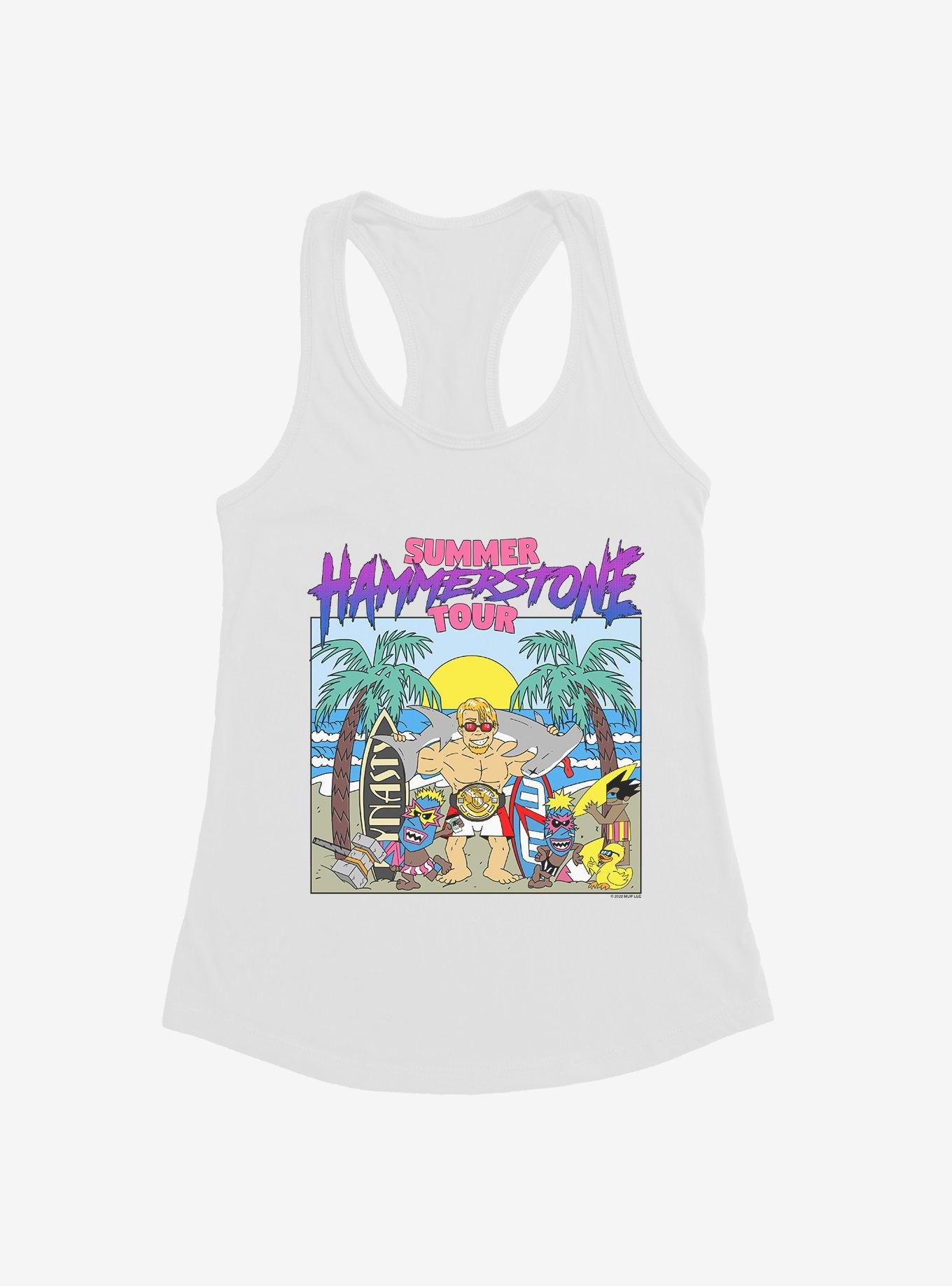 Major League Wrestling Hammerstone Summer Tour Girls Tank, WHITE, hi-res