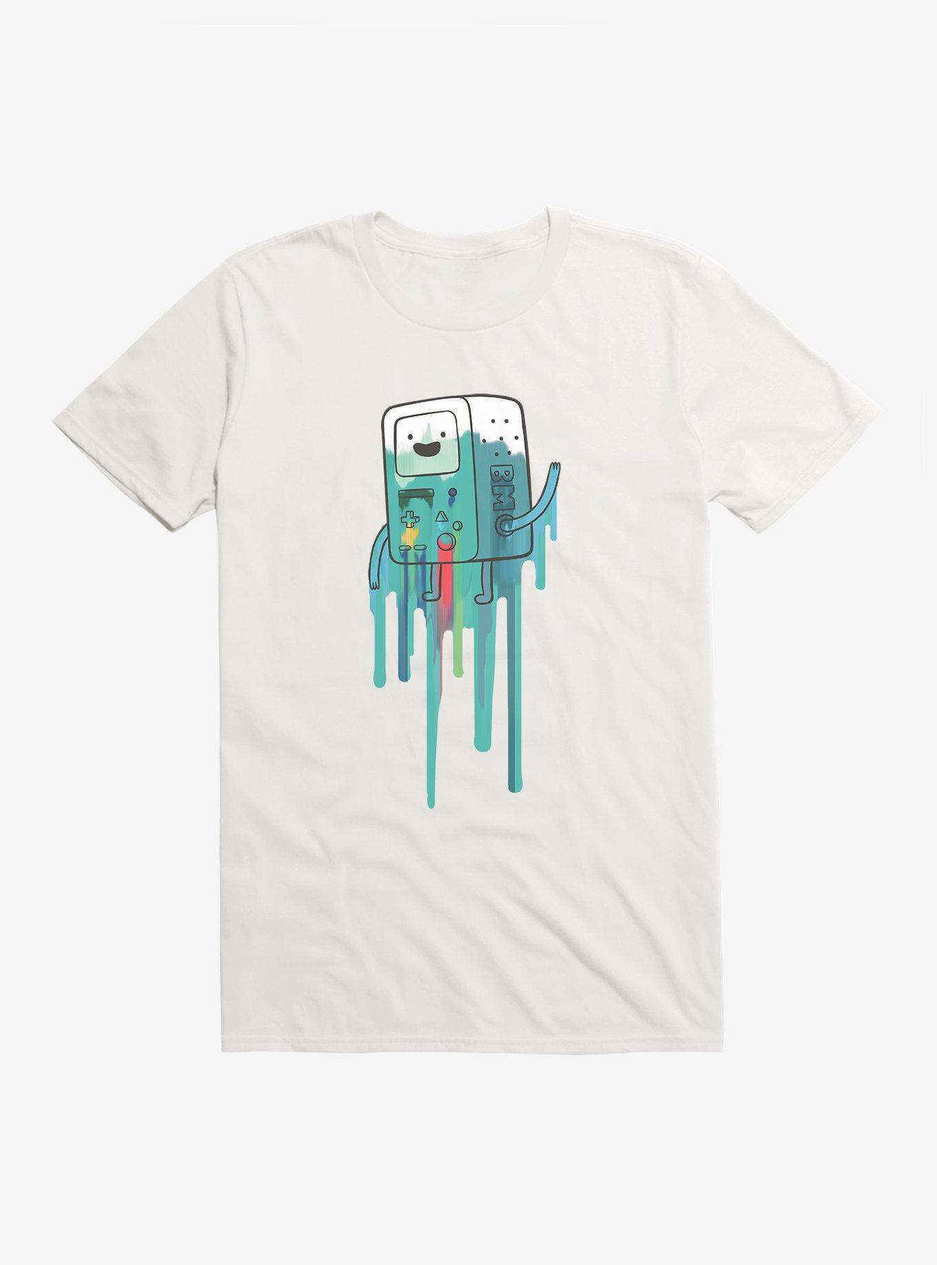 Adventure Time BMO Paint Drip T-Shirt, WHITE, hi-res