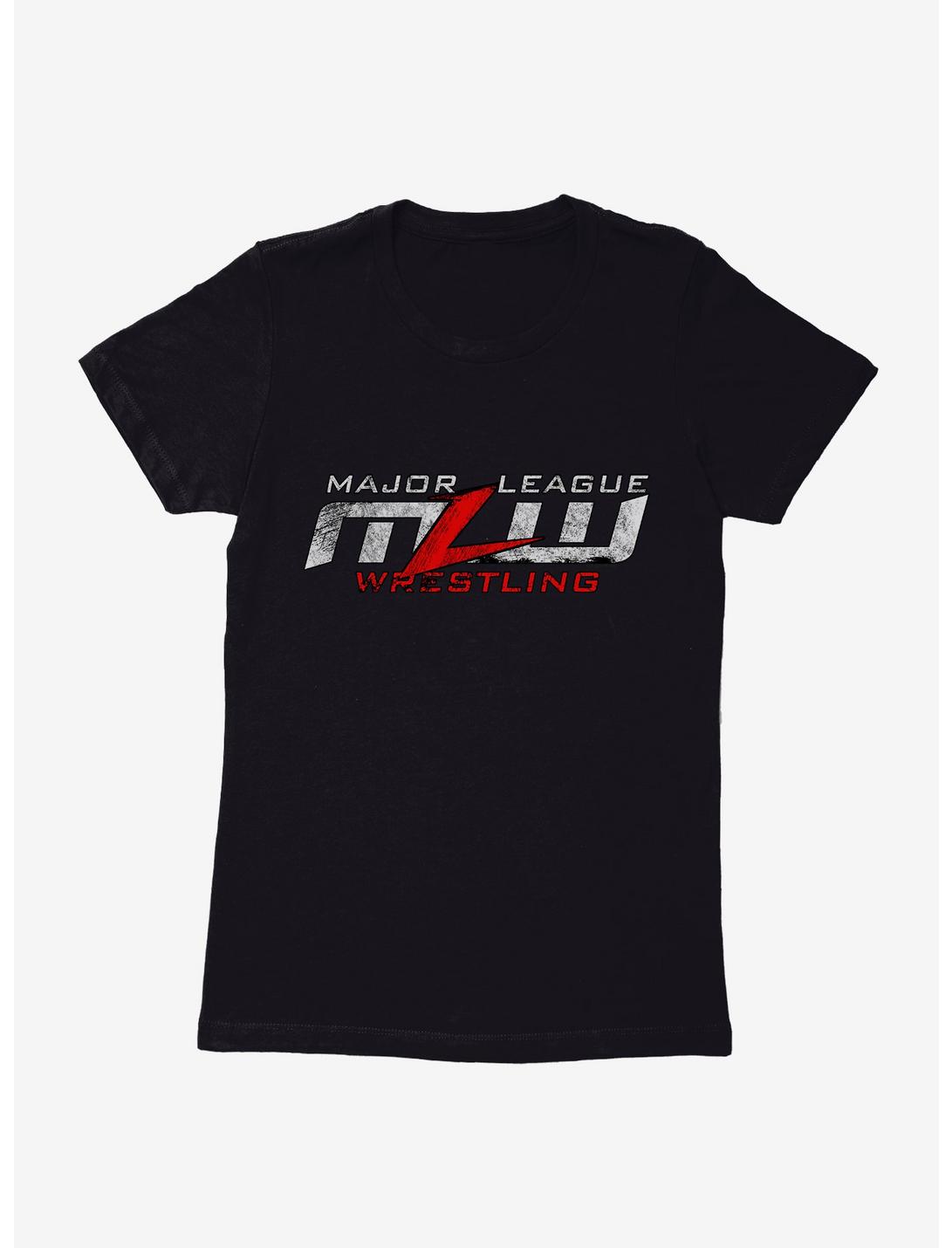 Major League Wrestling Grunge Logo Womens T-Shirt, BLACK, hi-res