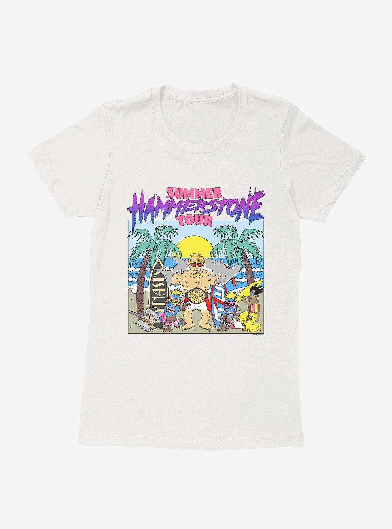 Major League Wrestling Hammerstone Summer Tour Womens T-Shirt, WHITE, hi-res