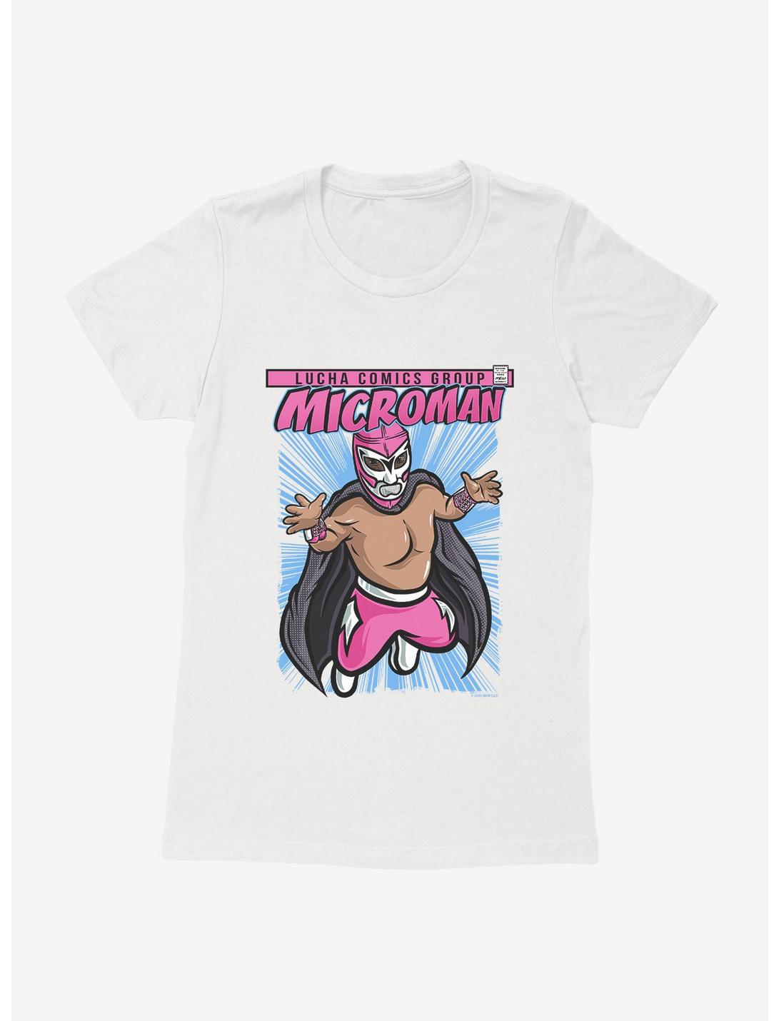 Major League Wrestling Lucha Microman Womens T-Shirt, WHITE, hi-res