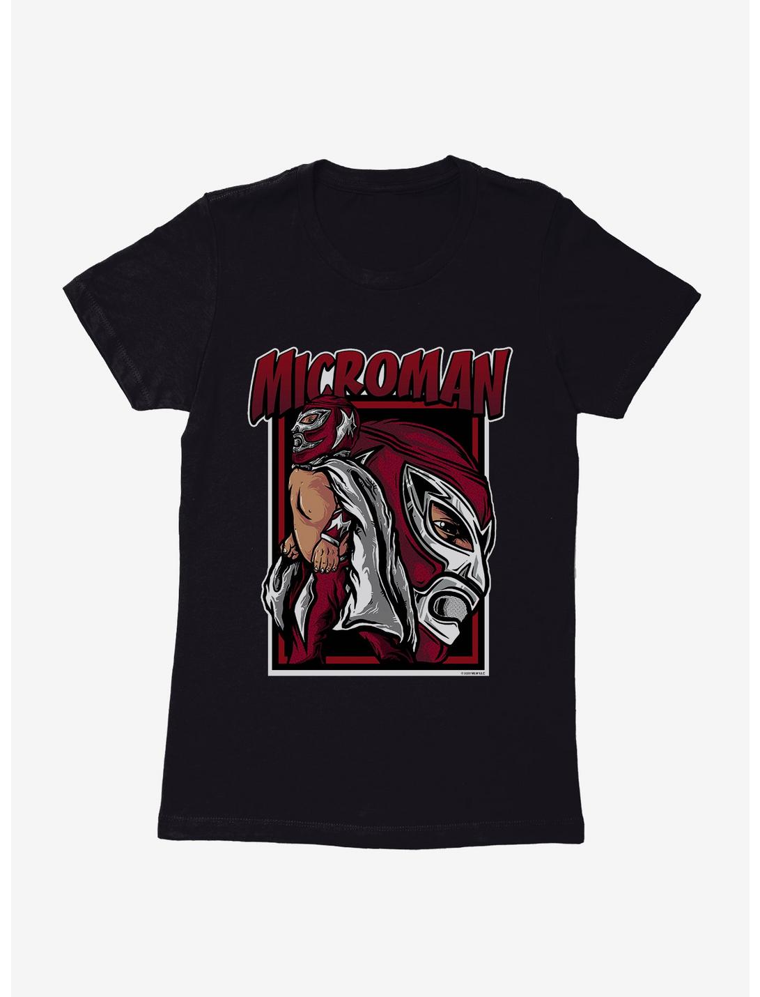 Major League Wrestling Microman Comic Womens T-Shirt, BLACK, hi-res