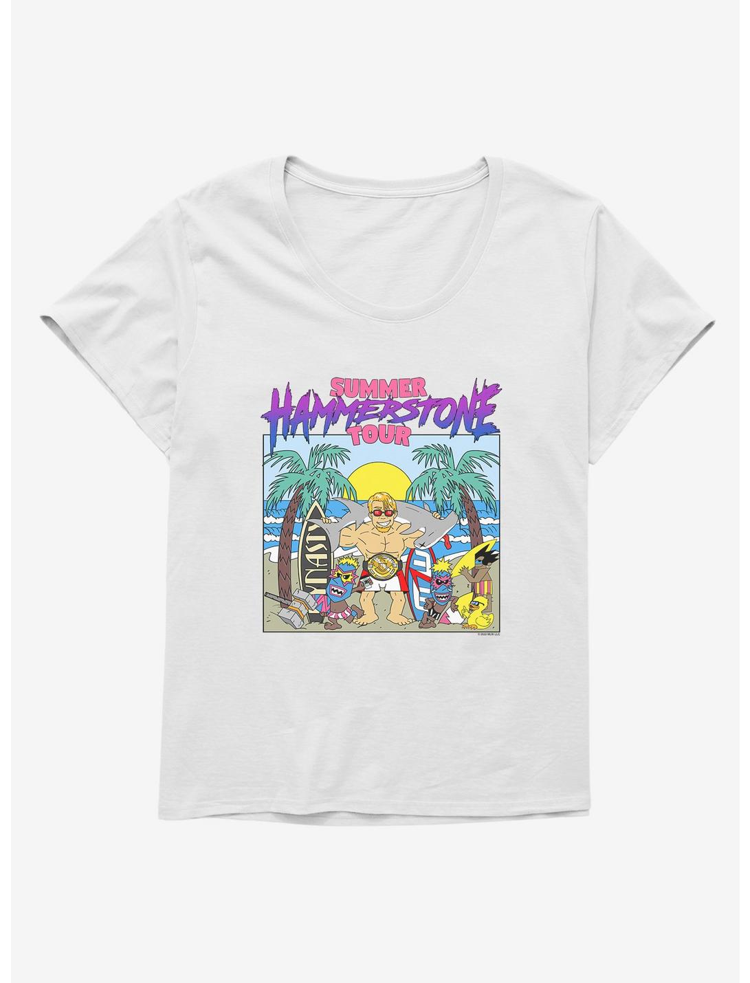 Major League Wrestling Hammerstone Summer Tour Womens T-Shirt Plus Size, WHITE, hi-res