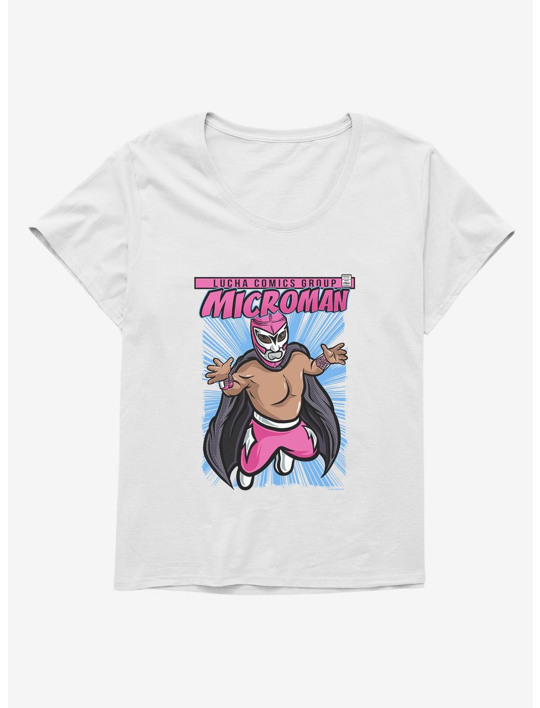 Major League Wrestling Lucha Microman Womens T-Shirt Plus Size, WHITE, hi-res