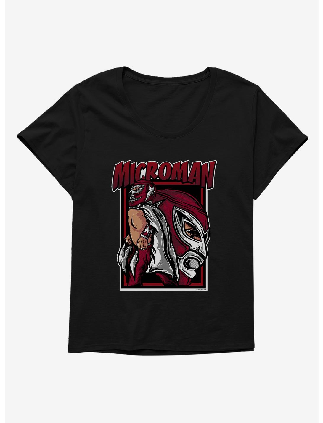 Major League Wrestling Microman Comic Womens T-Shirt Plus Size, BLACK, hi-res