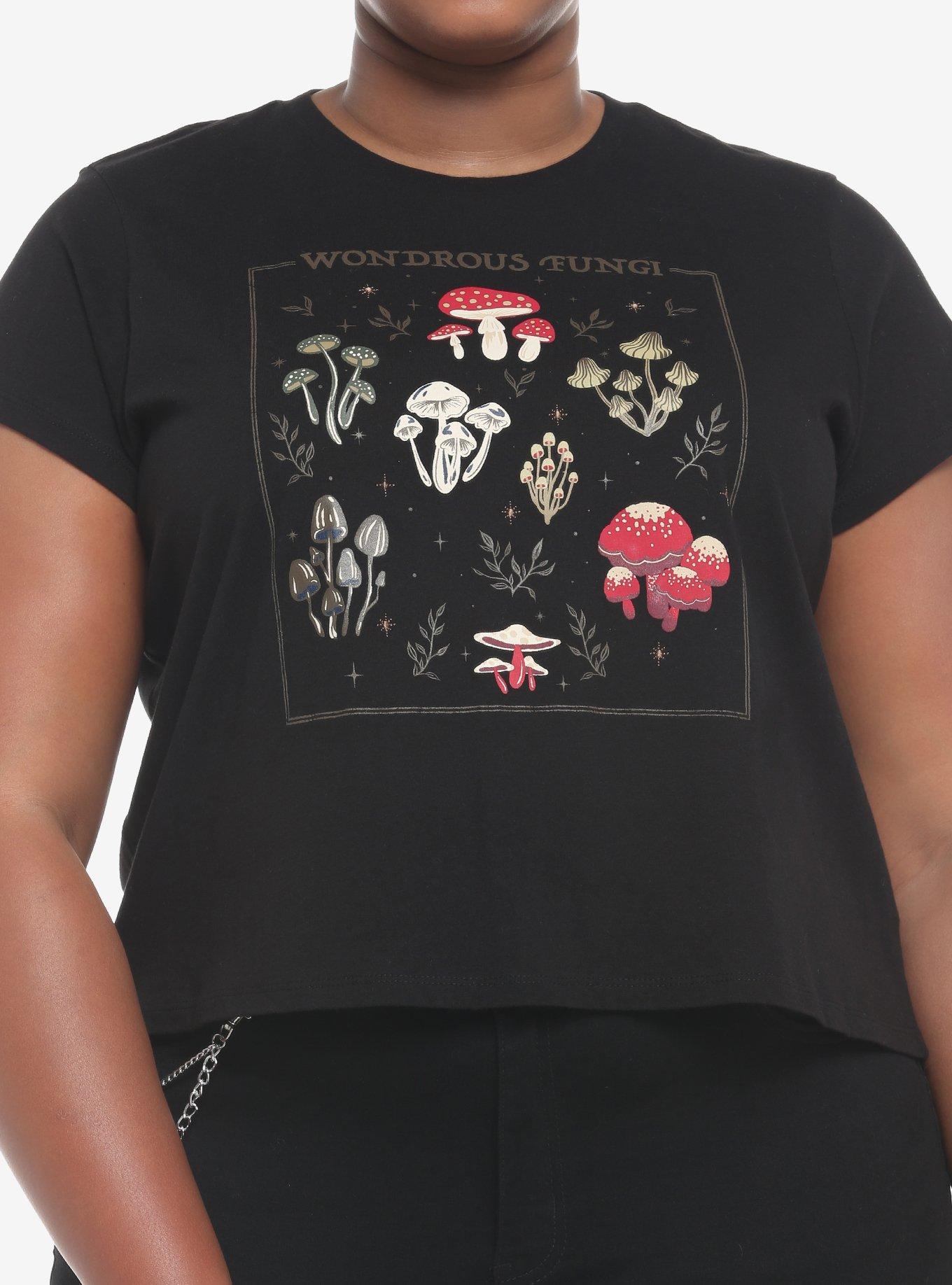 Dark Fungi Cottagecore Crop T-Shirt Plus Size, MULTI, hi-res