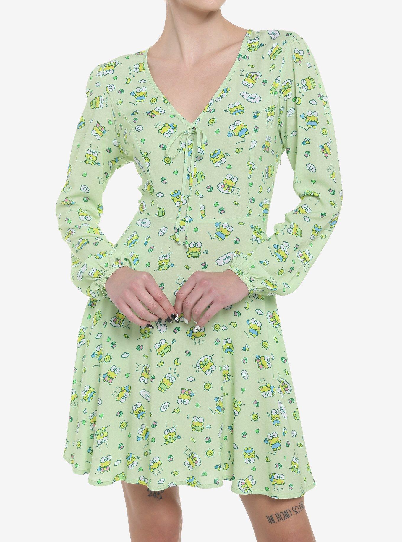 Keroppi Long-Sleeve Dress, MULTI, hi-res