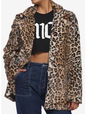 Leopard Faux Fur Coat, , hi-res