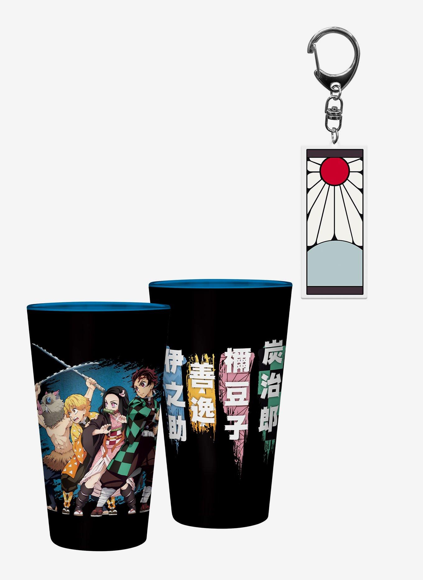 Demon Slayer: Kimetsu No Yaiba Glass And Keychain Bundle, , hi-res