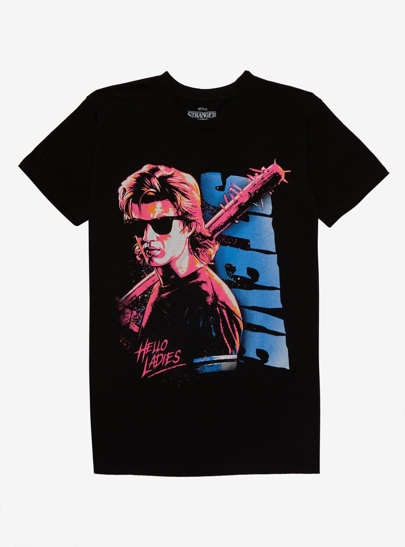 Stranger Things Steve Bat T-Shirt, BLACK, hi-res
