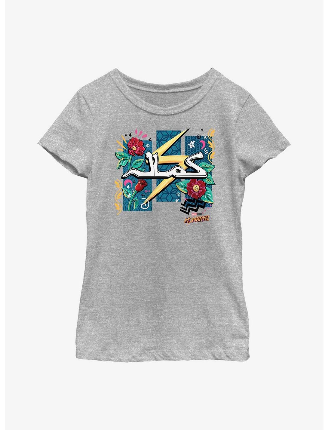Marvel Ms. Marvel Flowers and Bolt Youth Girls T-Shirt, ATH HTR, hi-res