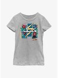 Marvel Ms. Marvel Flowers and Bolt Youth Girls T-Shirt, ATH HTR, hi-res