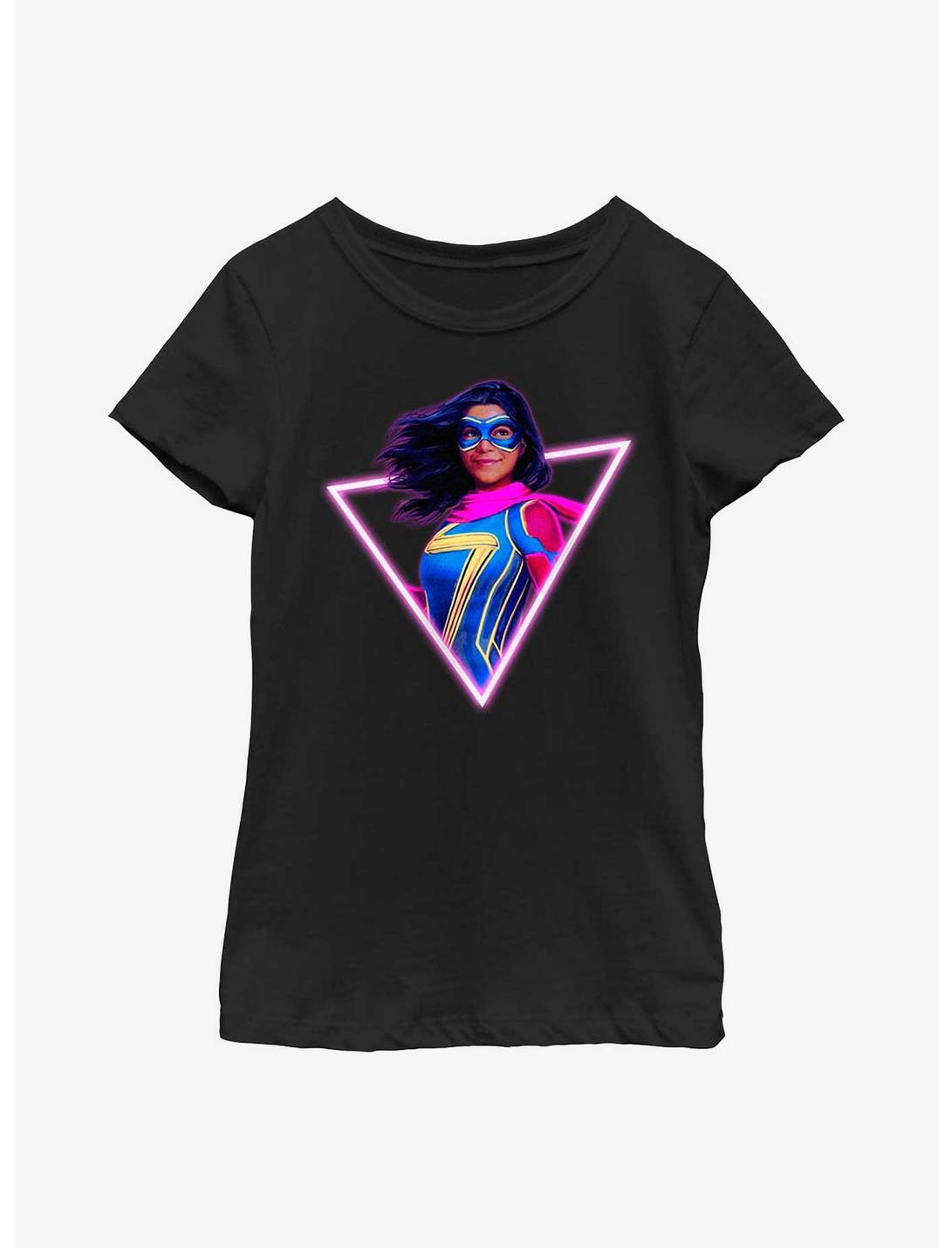 Marvel Ms. Marvel Neon Marvel Youth Girls T-Shirt, BLACK, hi-res
