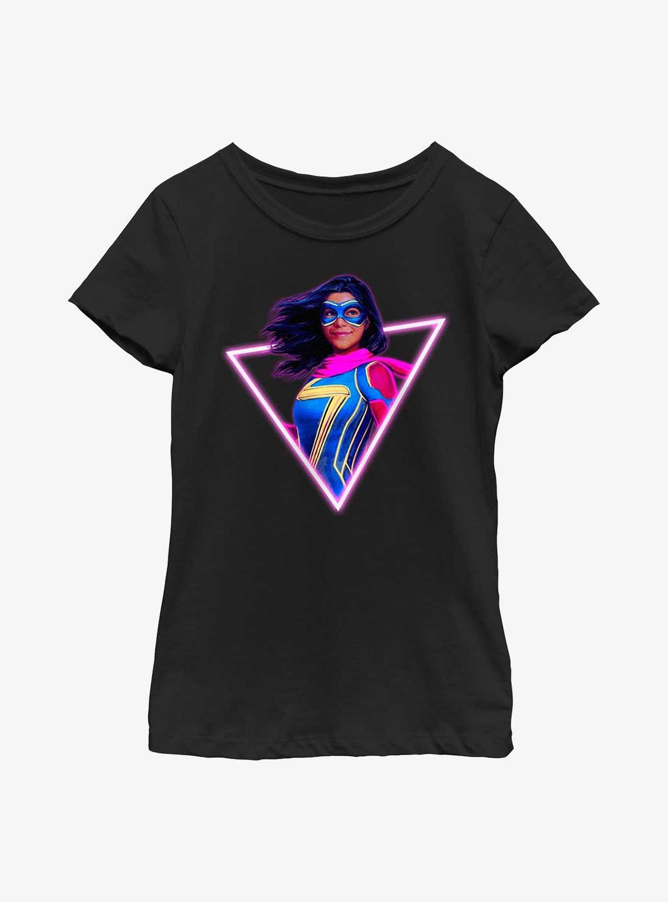 Marvel Ms. Marvel Neon Marvel Youth Girls T-Shirt, BLACK, hi-res