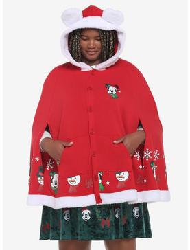 Her Universe Disney Holiday Mickey Mouse Hooded Cape Plus Size, , hi-res