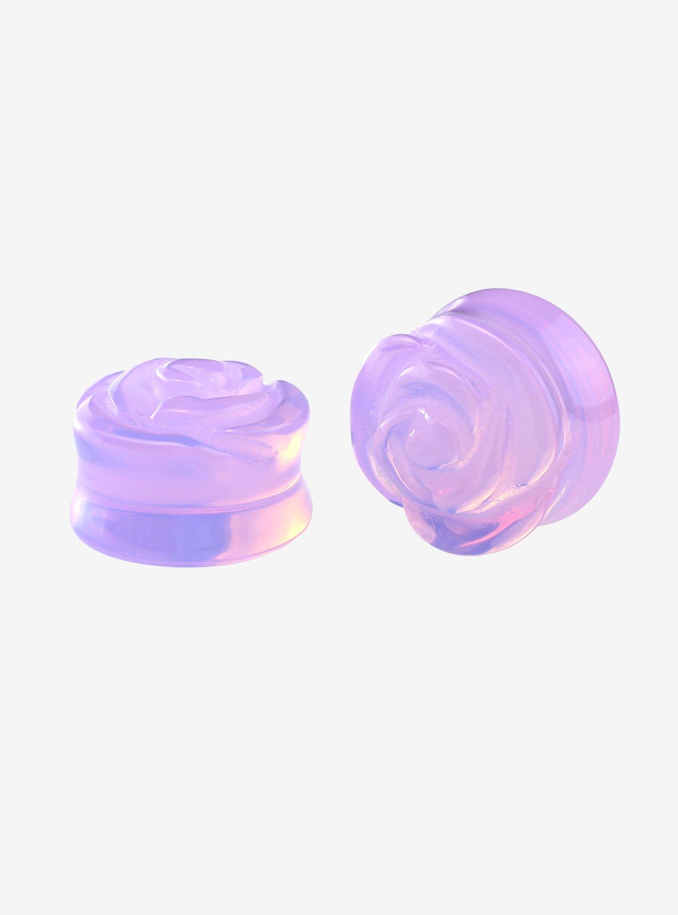 Glass Lavender Rose Plug 2 Pack, PINK, hi-res