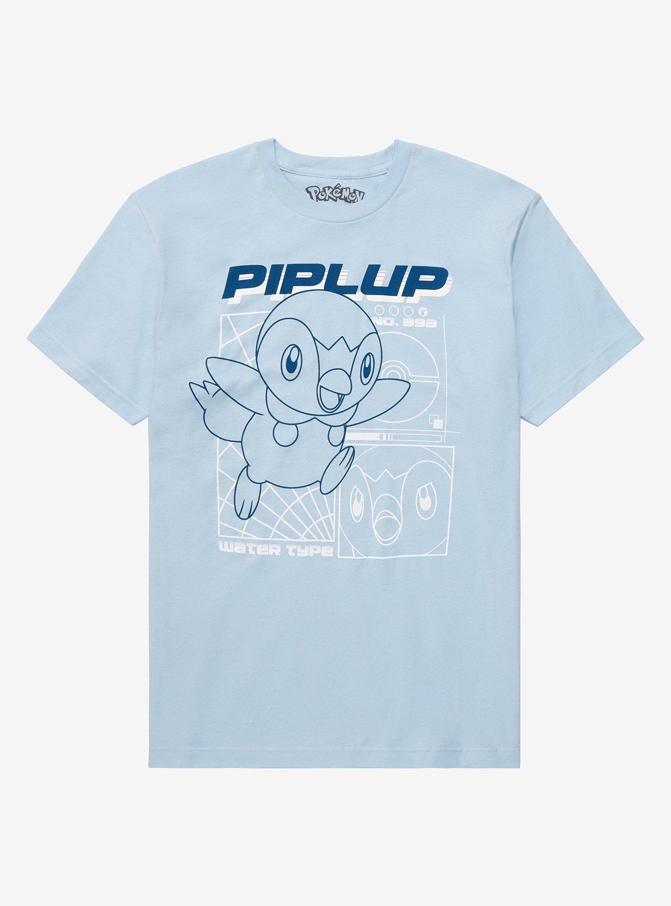 Pok&eacute;mon Piplup Pok&eacute;dex Entry T-Shirt - BoxLunch Exclusive, LIGHT BLUE, hi-res