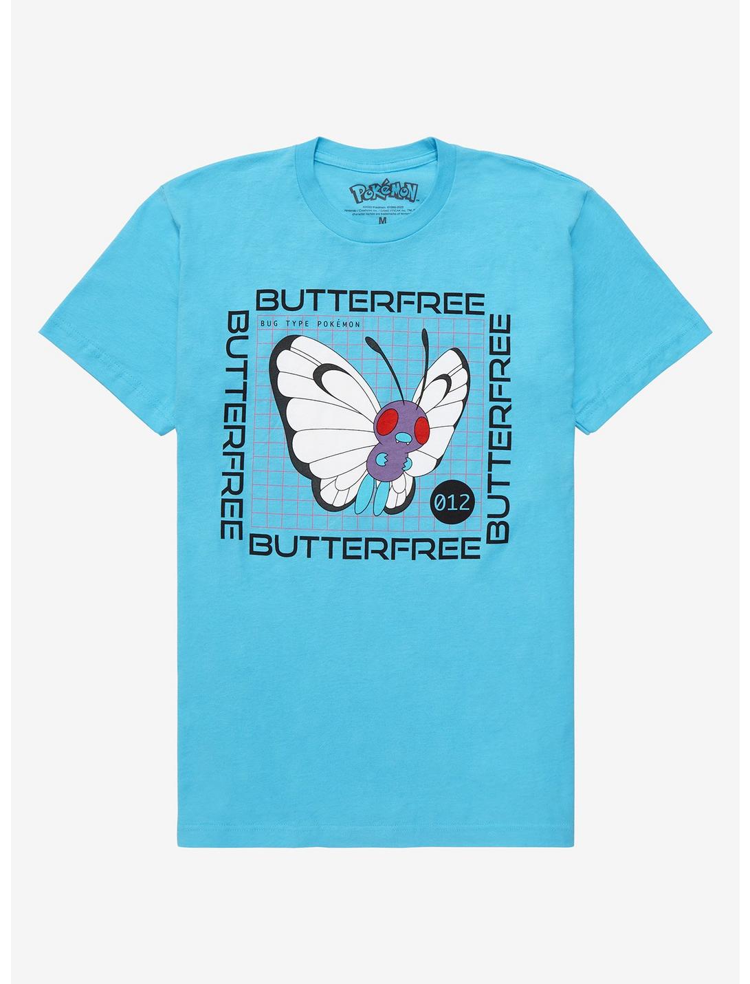 Pokémon Butterfree Pokédex Entry T-Shirt - BoxLunch Exclusive, LIGHT BLUE, hi-res