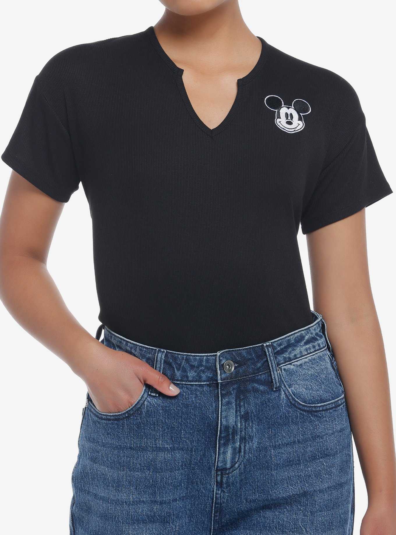 Her Universe Disney Mickey Mouse Ribbed V-Neck Top, , hi-res
