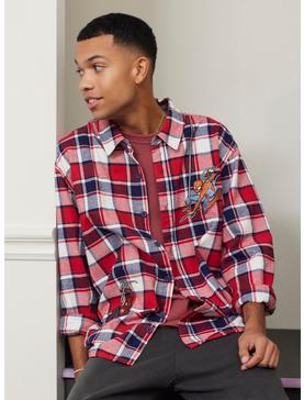 Our Universe Marvel Spider-Man Patches Button-Up Flannel Shirt, , hi-res