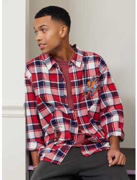 Our Universe Marvel Spider-Man Patches Button-Up Flannel Shirt, , hi-res