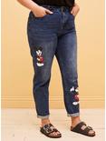Her Universe Disney Mickey Mouse Dark Wash Mom Jeans Plus Size, DARK DENIM, hi-res