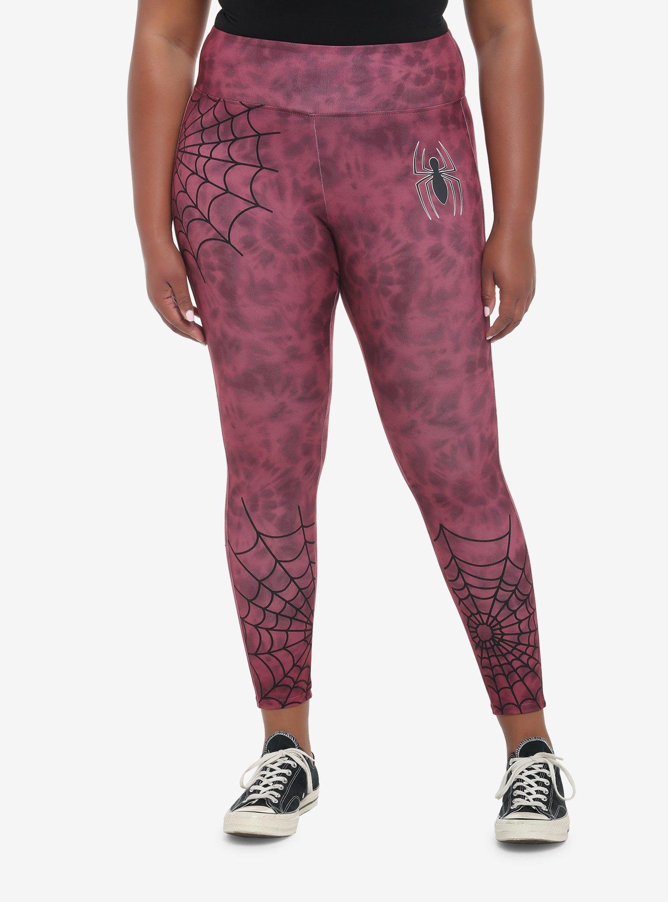 Her Universe Marvel Spider-Man Logo Tie-Dye Leggings Plus Size, MULTI, hi-res