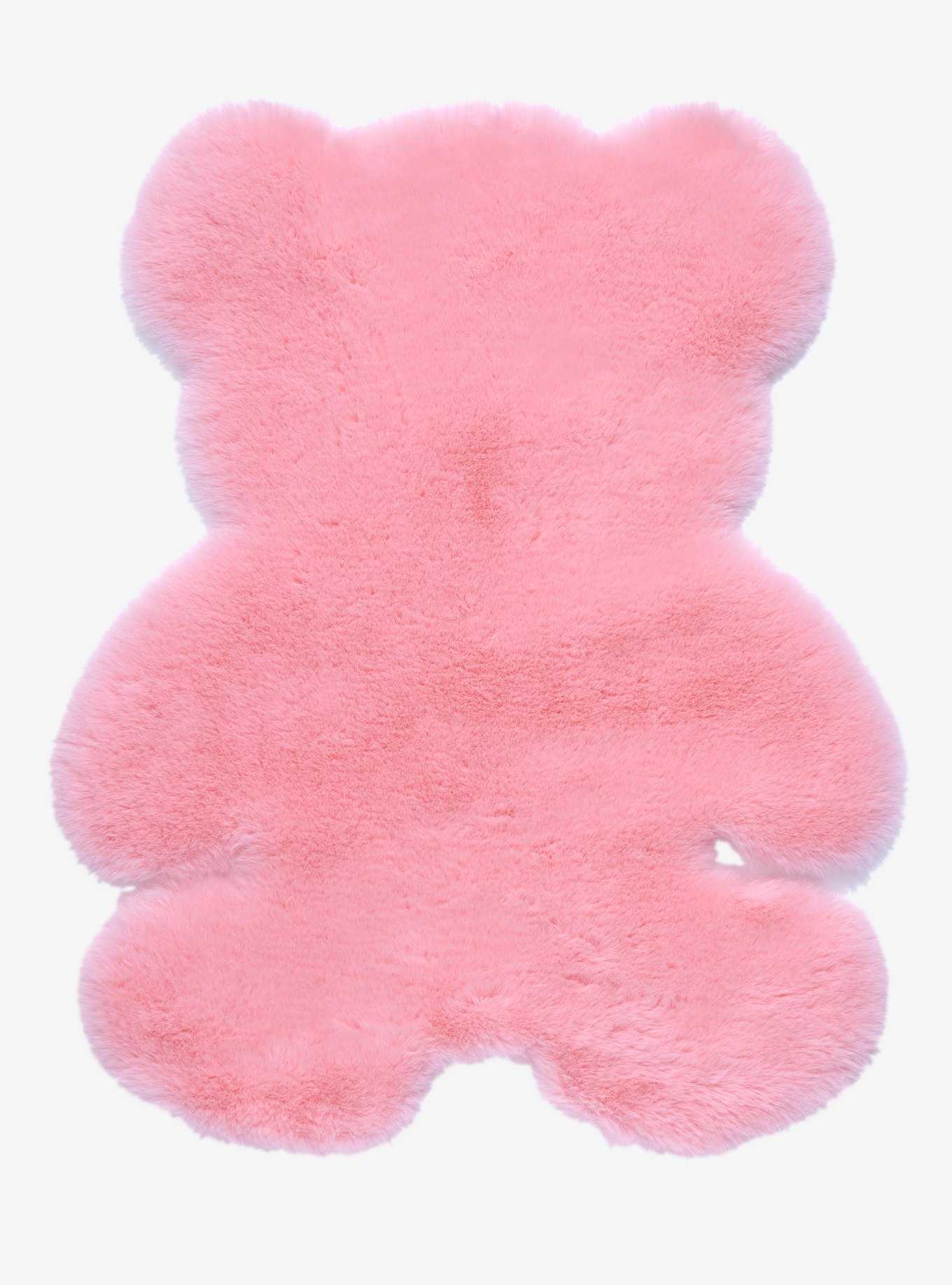 Pink Teddy Bear Fuzzy Rug, , hi-res