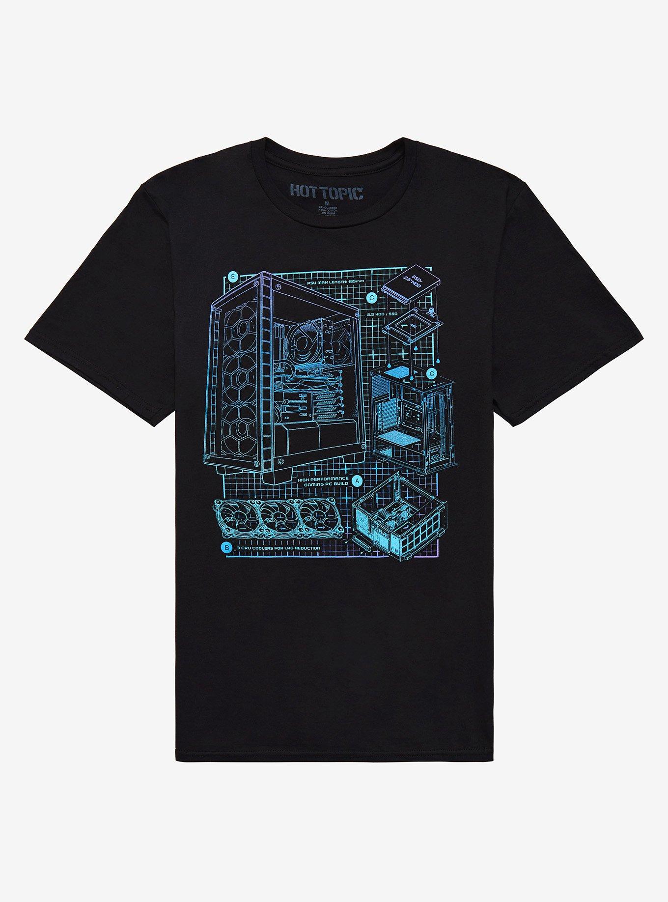 Gaming PC Parts Blueprint T-Shirt, MULTI, hi-res