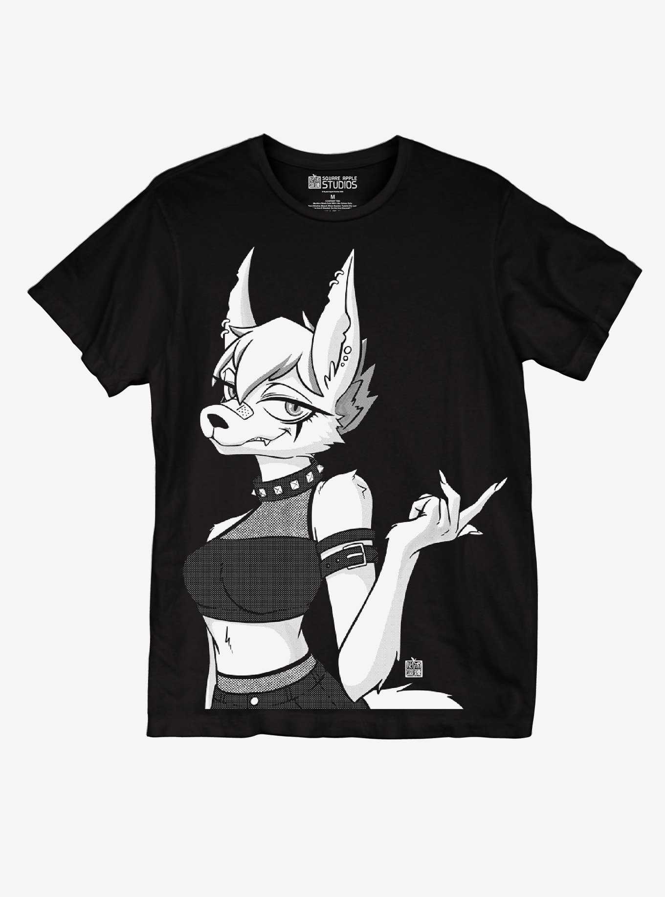 Punk Girl Jackal T-Shirt By Square Apple Studios, , hi-res