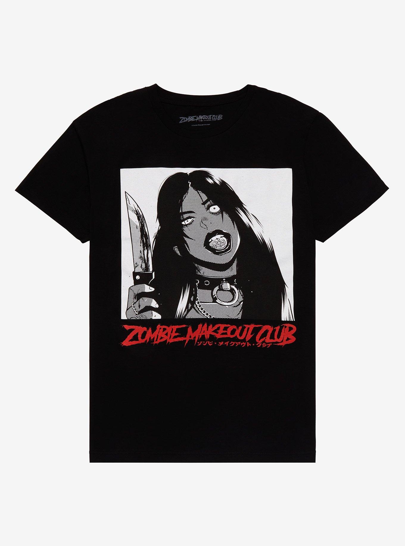 Zombie Makeout Club Bloody Knife T-Shirt, RED, hi-res