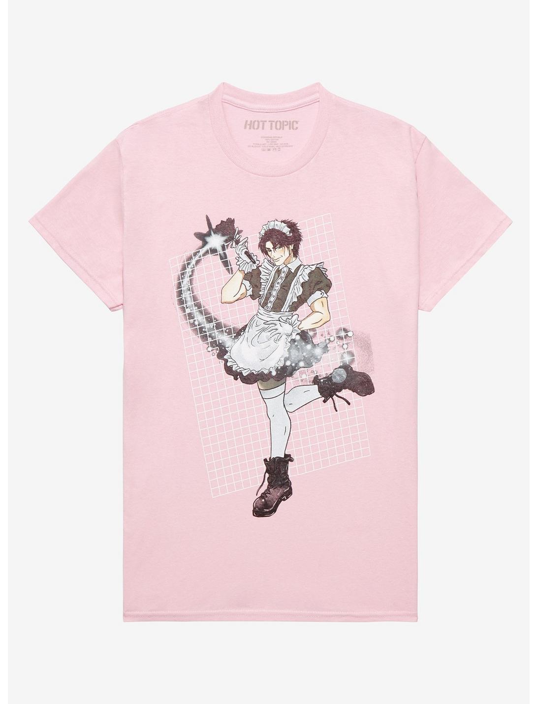 Male Maid Pink Grid T-Shirt, MULTI, hi-res
