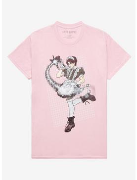 Male Maid Pink Grid T-Shirt, , hi-res