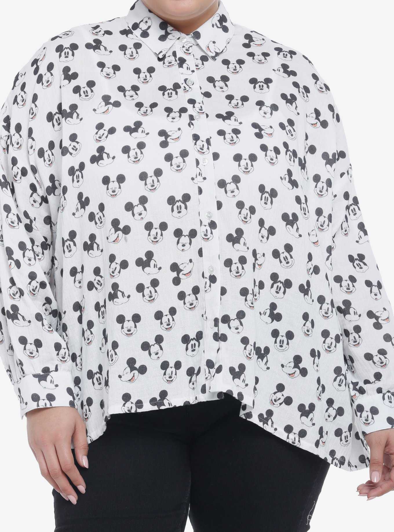 Her Universe Disney Mickey Mouse Long-Sleeve Button-Up Plus Size, , hi-res