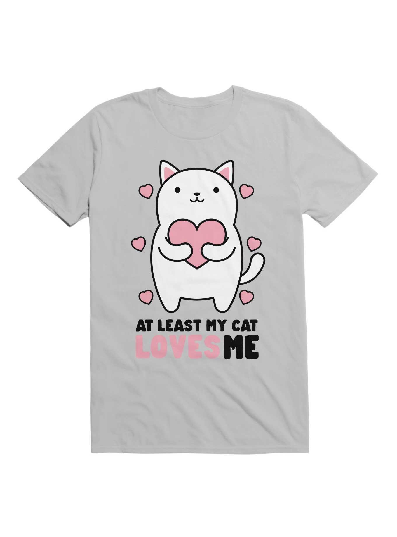 Kawaii At Least My Cat Loves Me T-Shirt, ICE GREY, hi-res