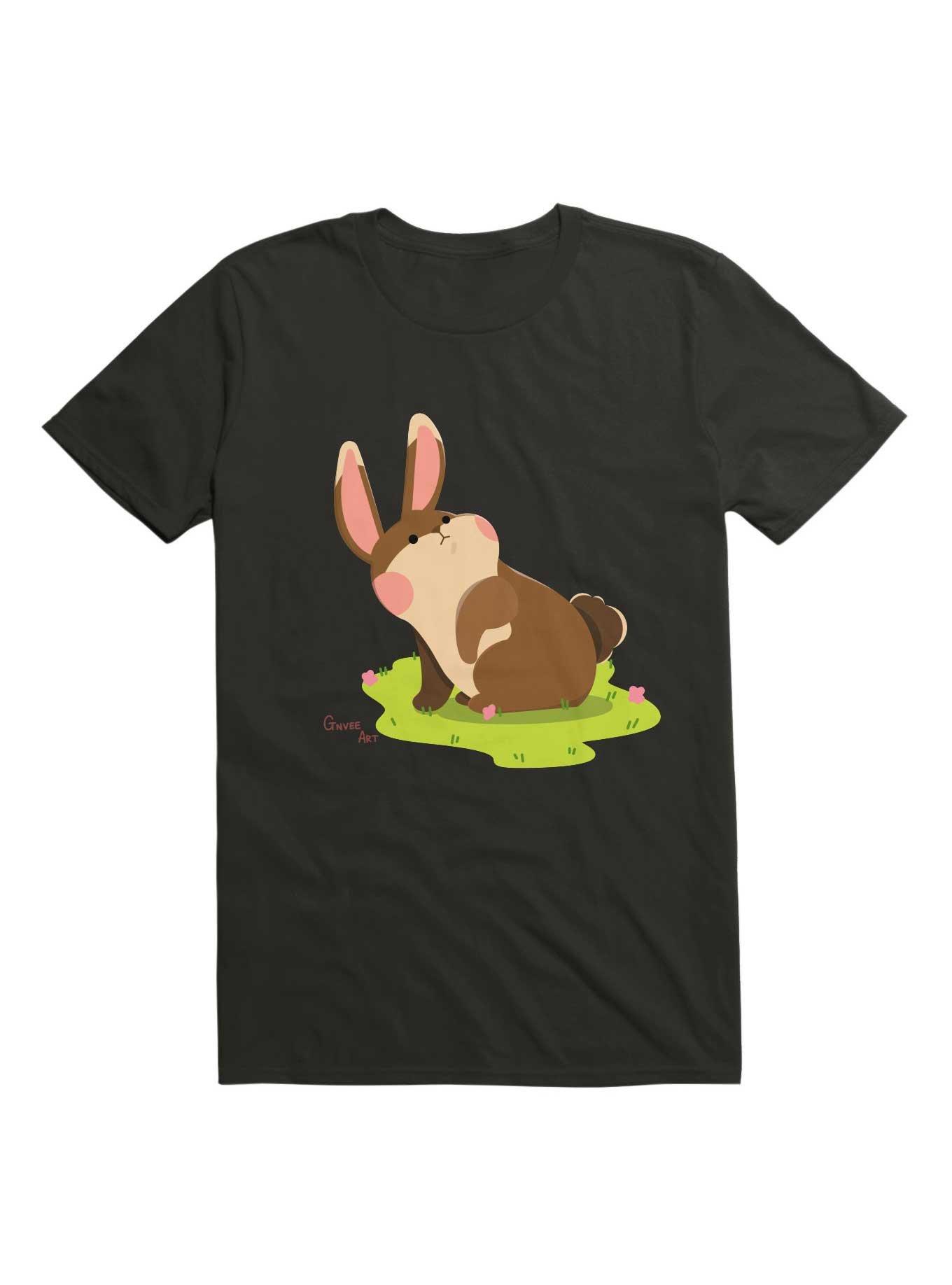 Kawaii Curious Bunny T-Shirt, BLACK, hi-res