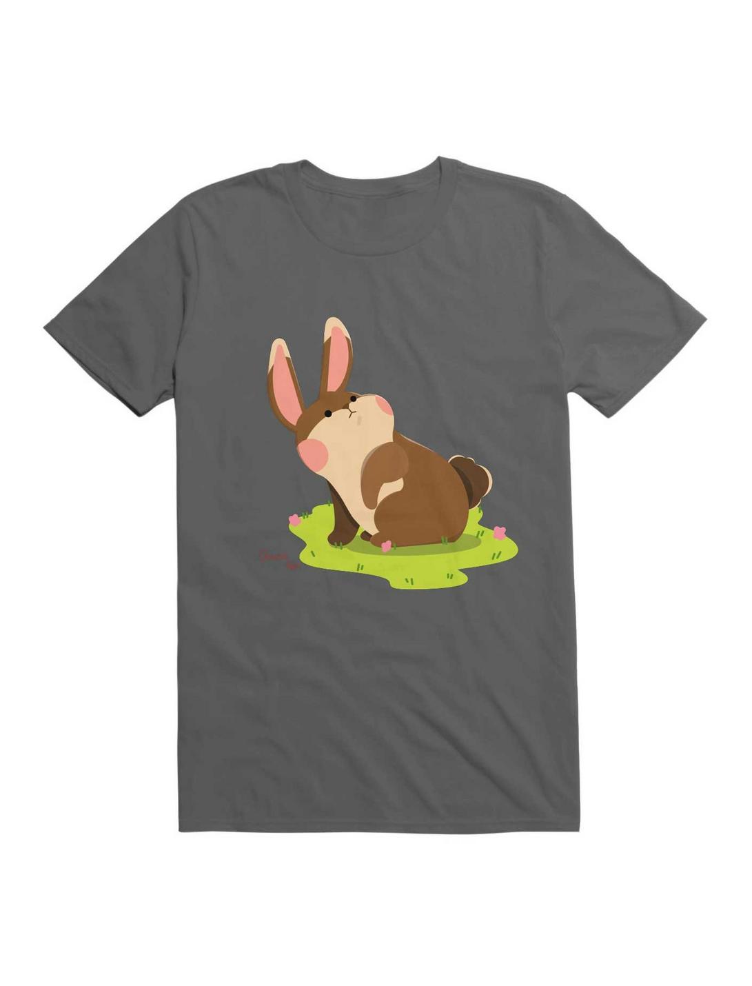 Kawaii Curious Bunny T-Shirt, CHARCOAL, hi-res