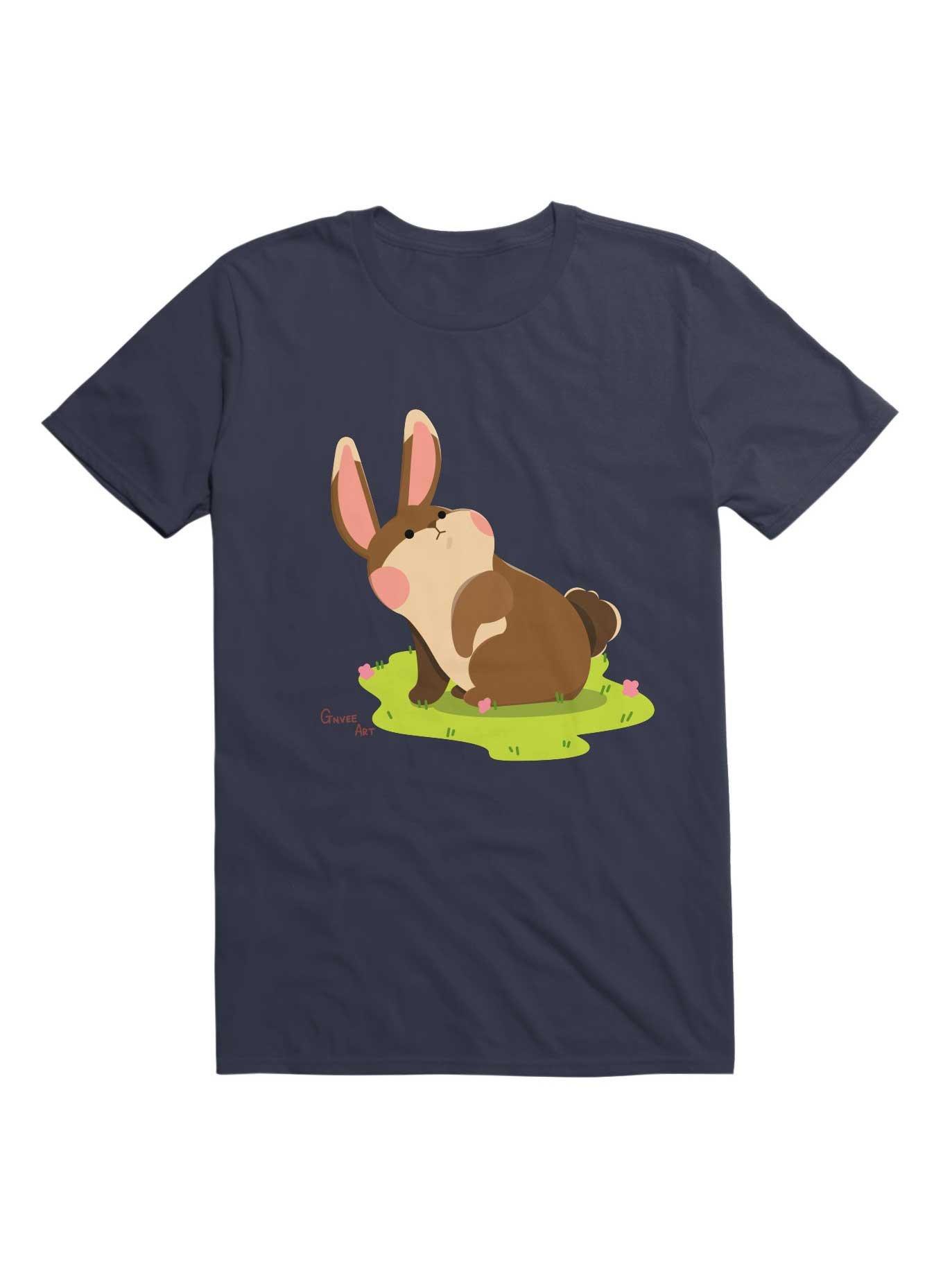Kawaii Curious Bunny T-Shirt, NAVY, hi-res