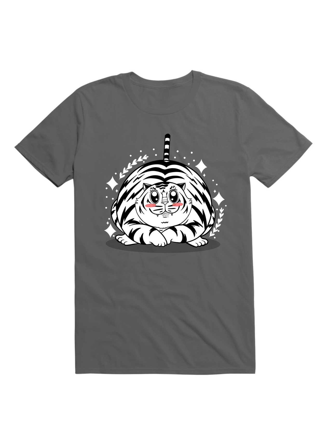 Kawaii White Tiger T-Shirt, CHARCOAL, hi-res