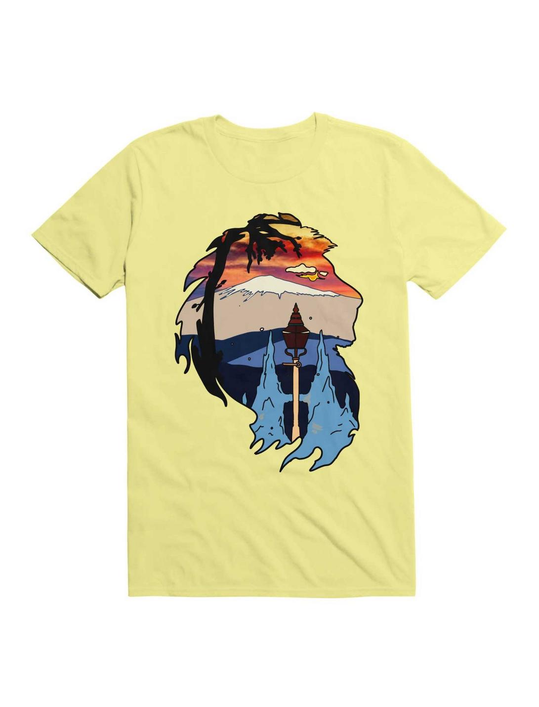 Kawaii Mountain In Frame Lion T-Shirt, CORN SILK, hi-res