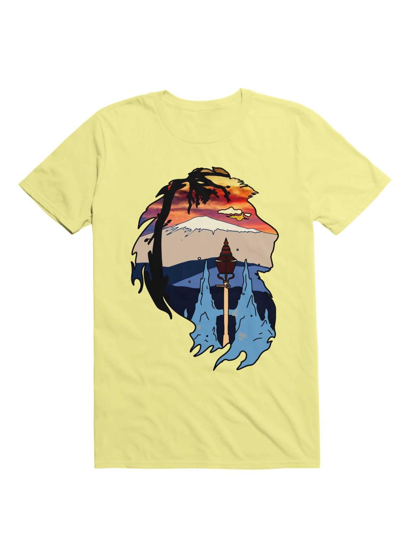 Kawaii Mountain In Frame Lion T-Shirt, CORN SILK, hi-res