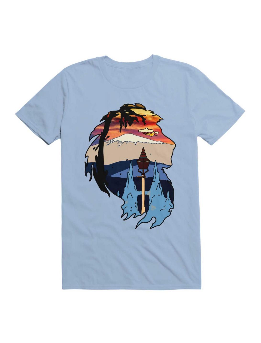 Kawaii Mountain In Frame Lion T-Shirt, LIGHT BLUE, hi-res