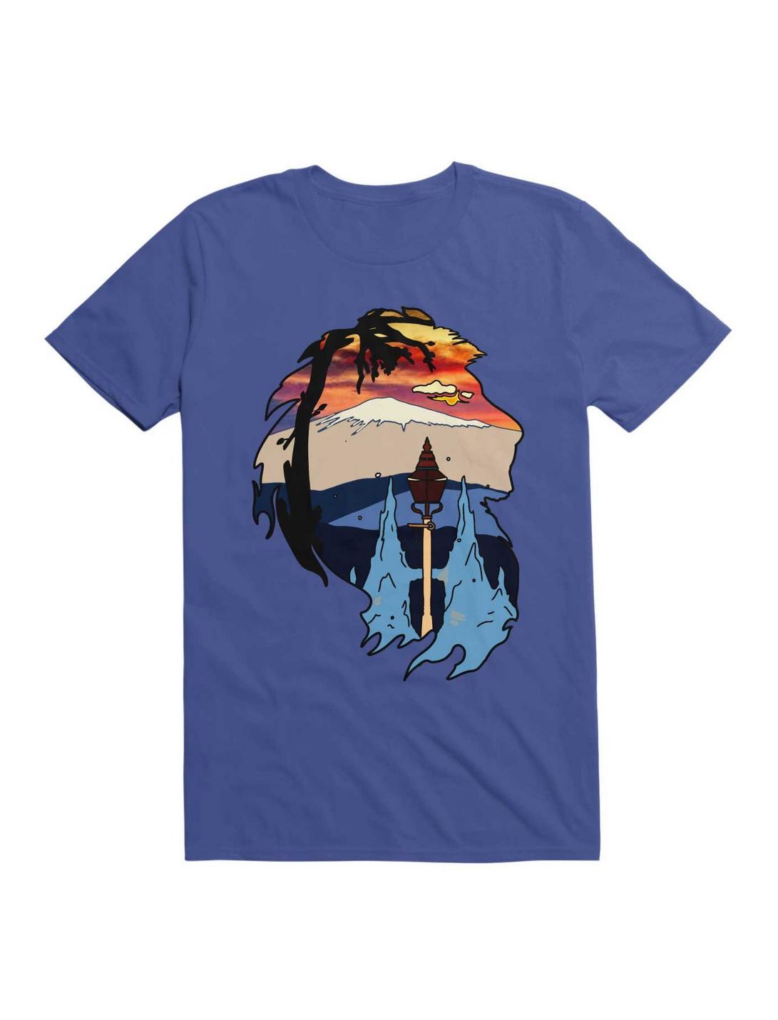 Kawaii Mountain In Frame Lion T-Shirt, ROYAL, hi-res